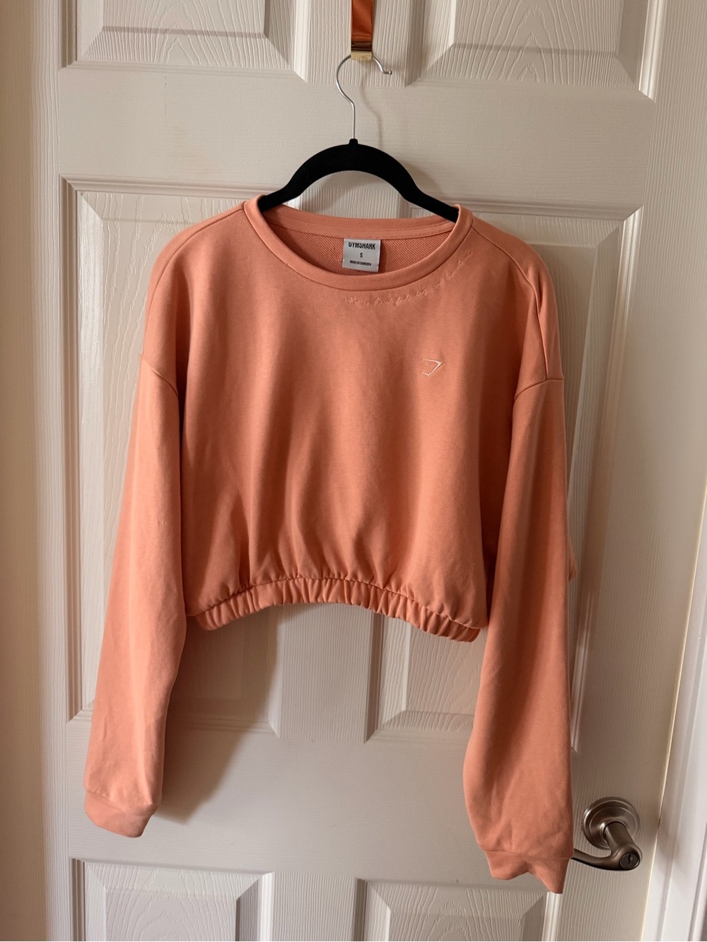 Gymshark Cropped Crew Sweatshirt - Coral